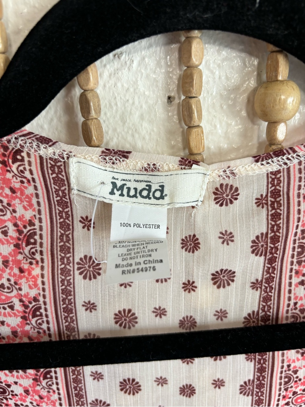 Mudd Pink White Western Floral Boho Print Sheer Open Front Layering Flowy Kimono - Picture 4 of 4
